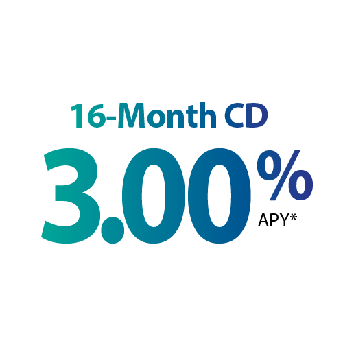 16-Month CD 3.00% APY*