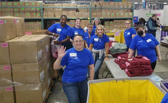Village Volunteers volunteering their time.