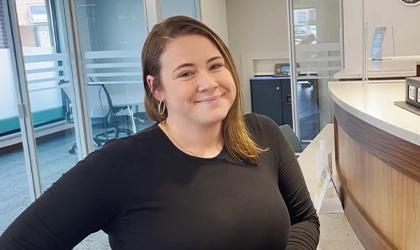 Alyssa discussing what it's like to be part of The Village Bank.