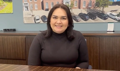 Clarice discussing what it's like to be part of The Village Bank.